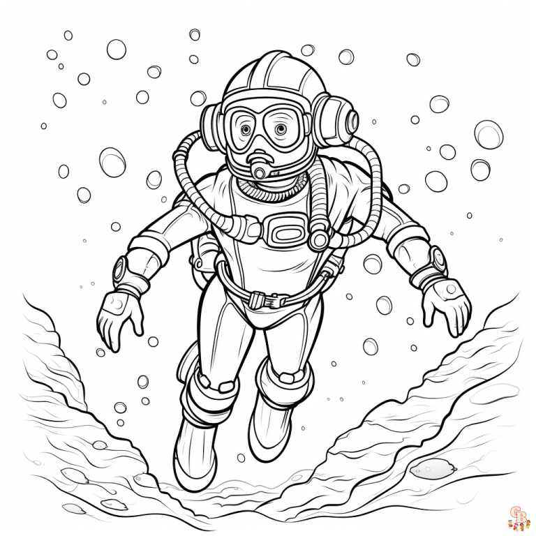 Printable Scuba Diver Coloring Pages Free For Kids And Adults