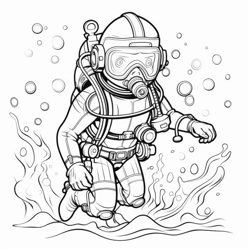 Printable Scuba Diver Coloring Pages Free For Kids And Adults