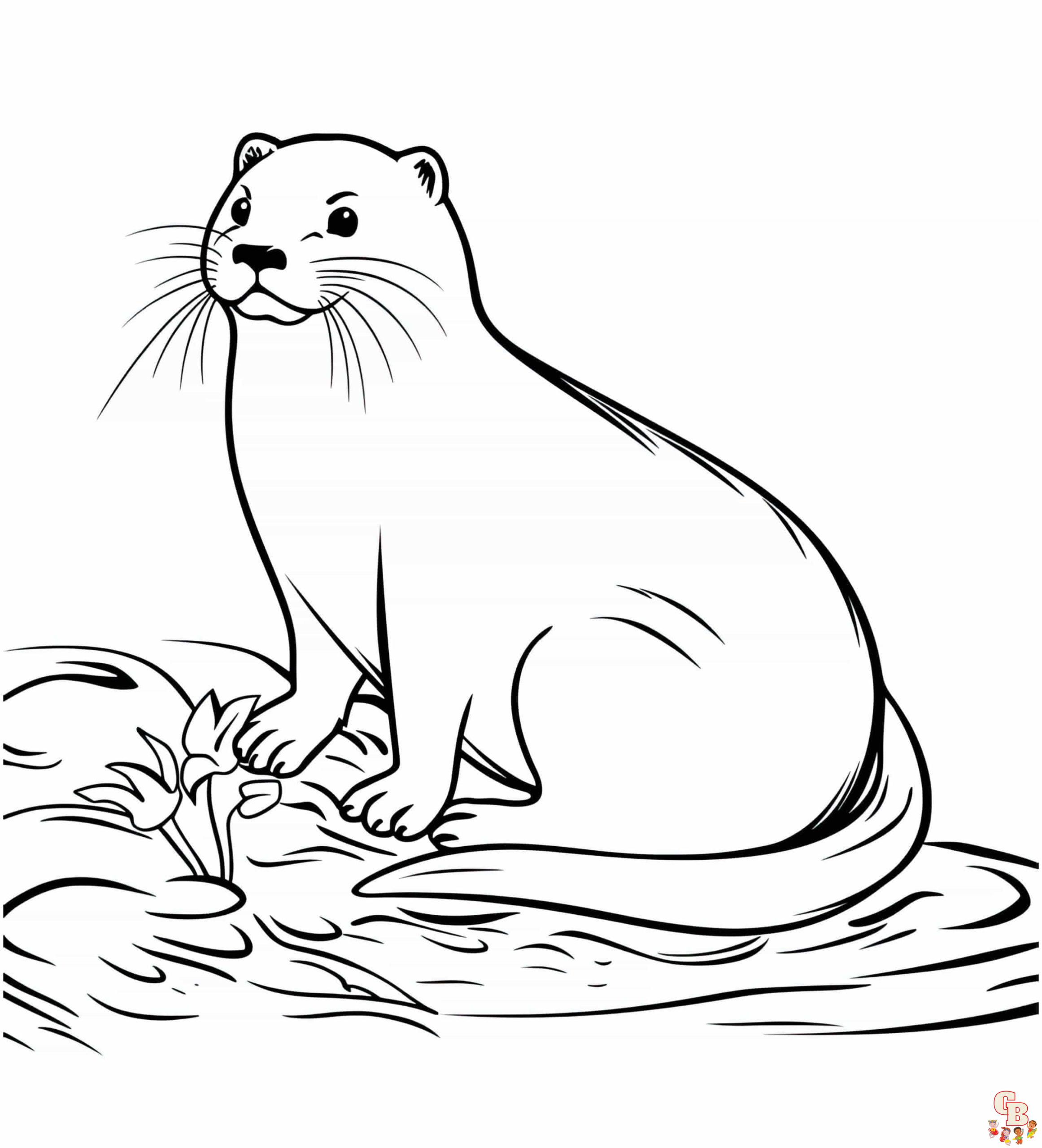 sea otter coloring page free