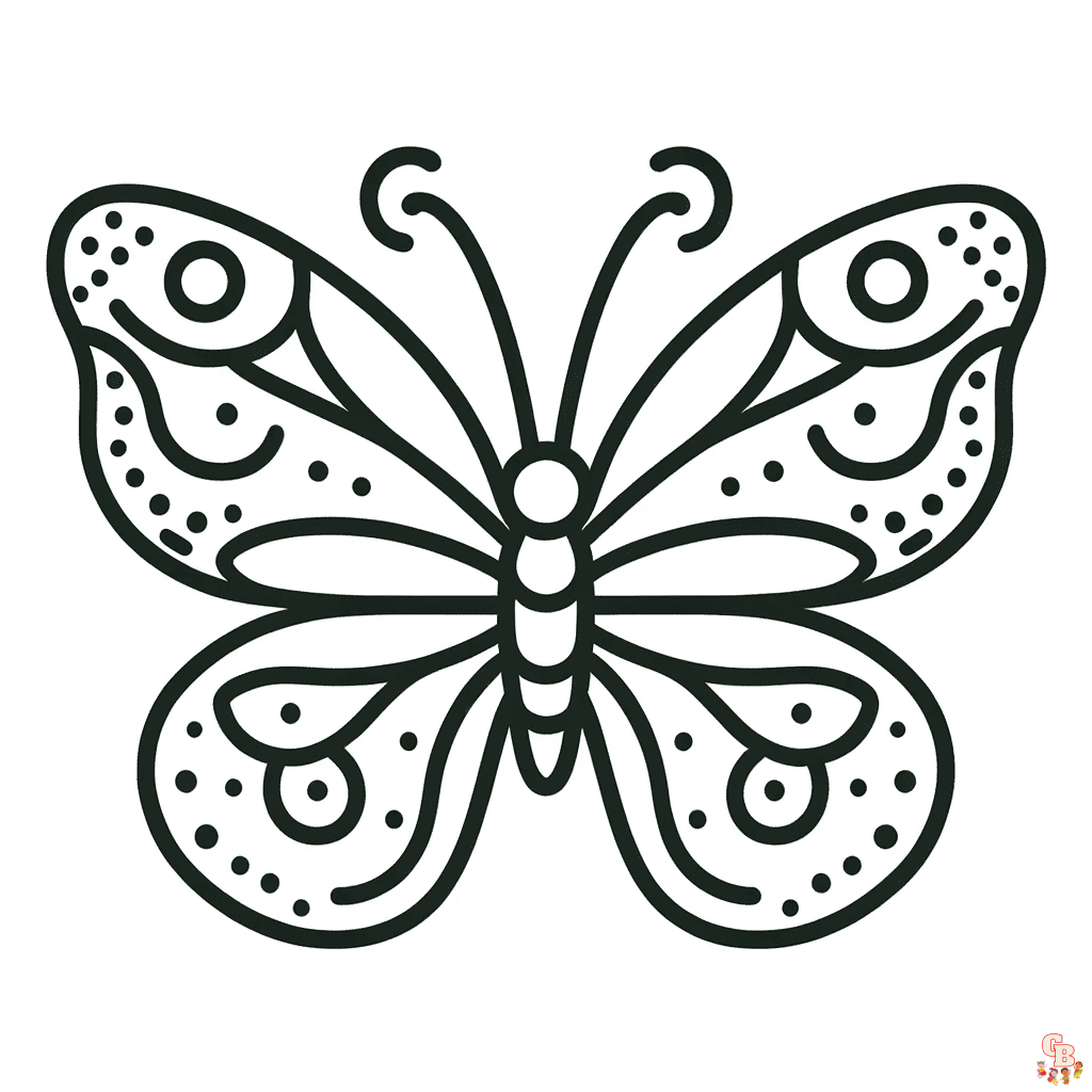 simple coloring pages of butterflies