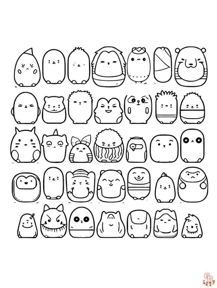 squishmallows coloring page printable