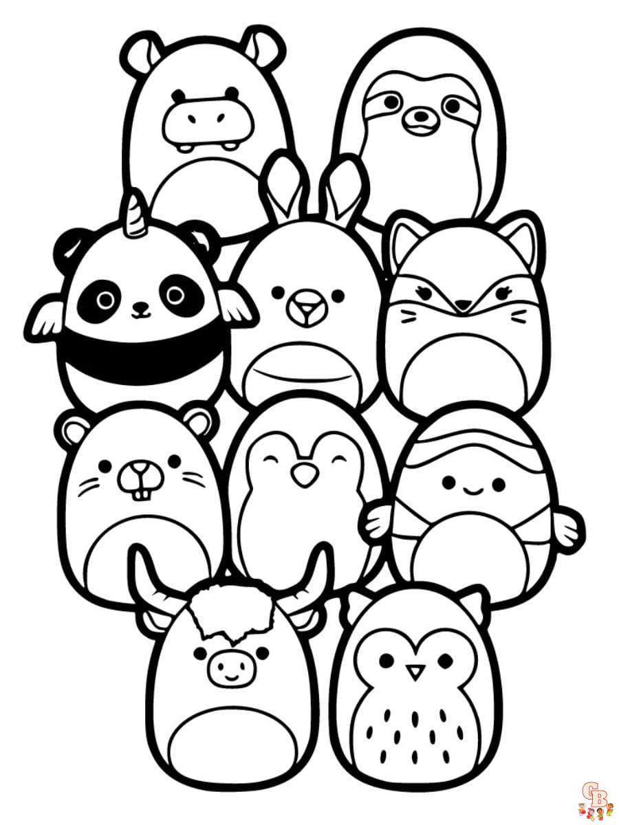 squishmallows printable coloring pages