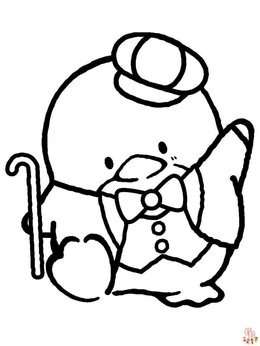 tuxedo sam sanrio coloring pages free