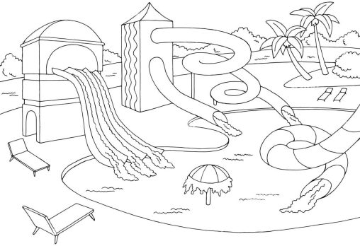 Printable Waterpark Coloring Pages Free For Kids And Adults