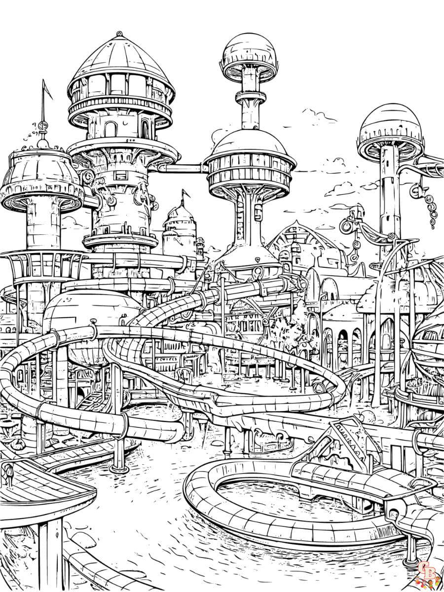 waterpark coloring pages