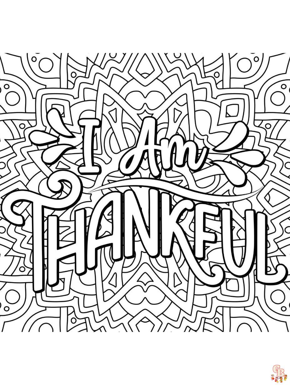 I am Thankful for Coloring Pages
