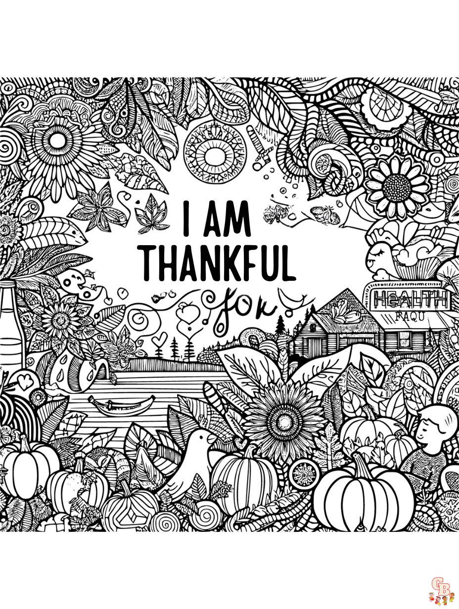 I am Thankful for Coloring Pages
