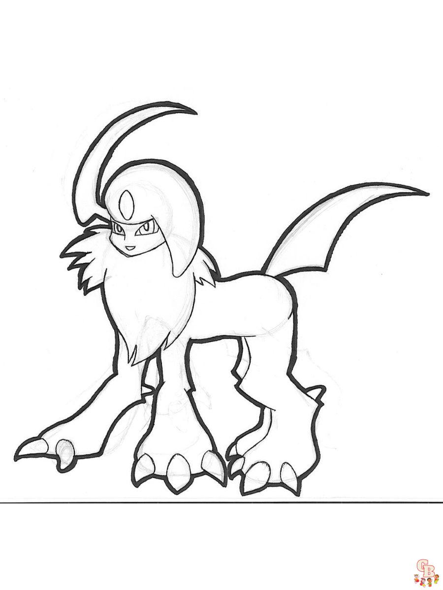 Absol mega pokemon coloring pages