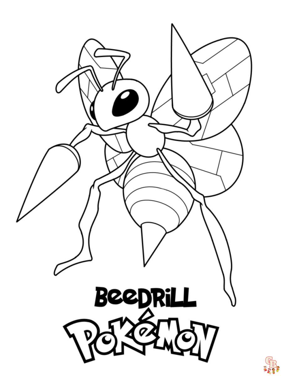 Beedril mega pokemon coloring pages