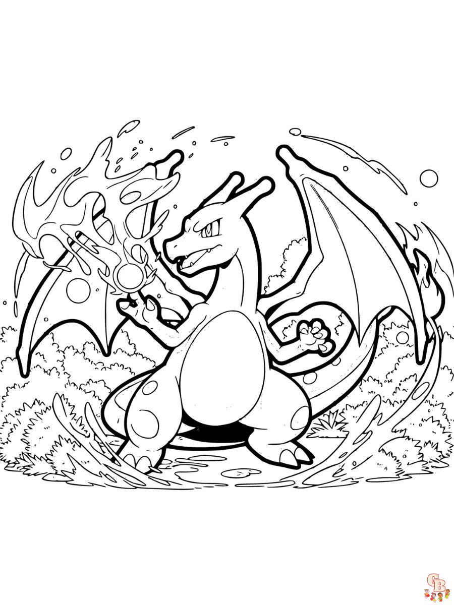 Charizard Y mega pokemon coloring pages