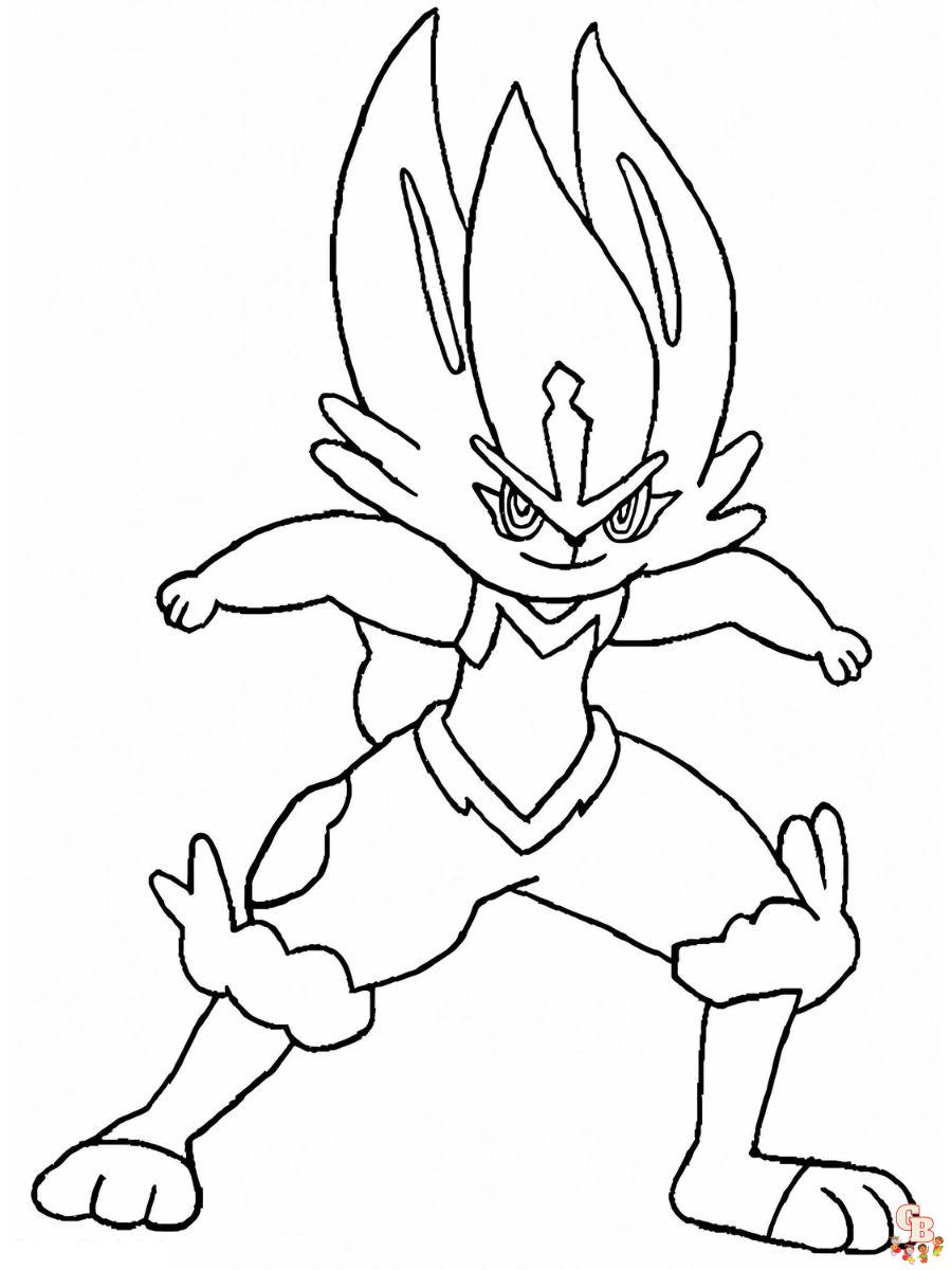 Cinderace coloring pages