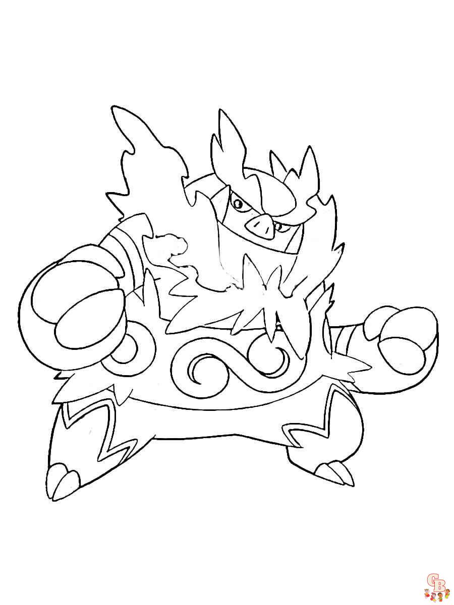Emboar coloring pages