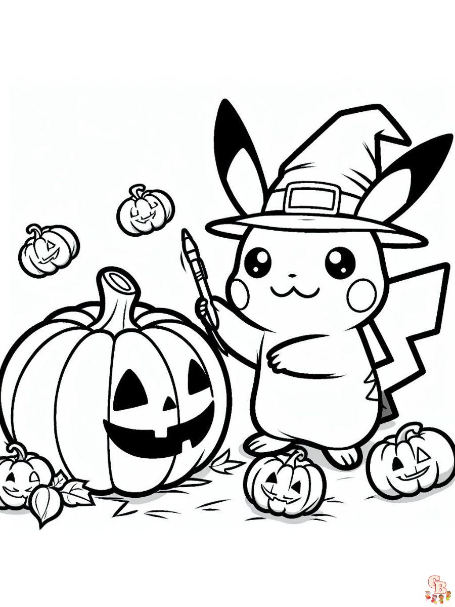 Free halloween pokemon coloring pages printable