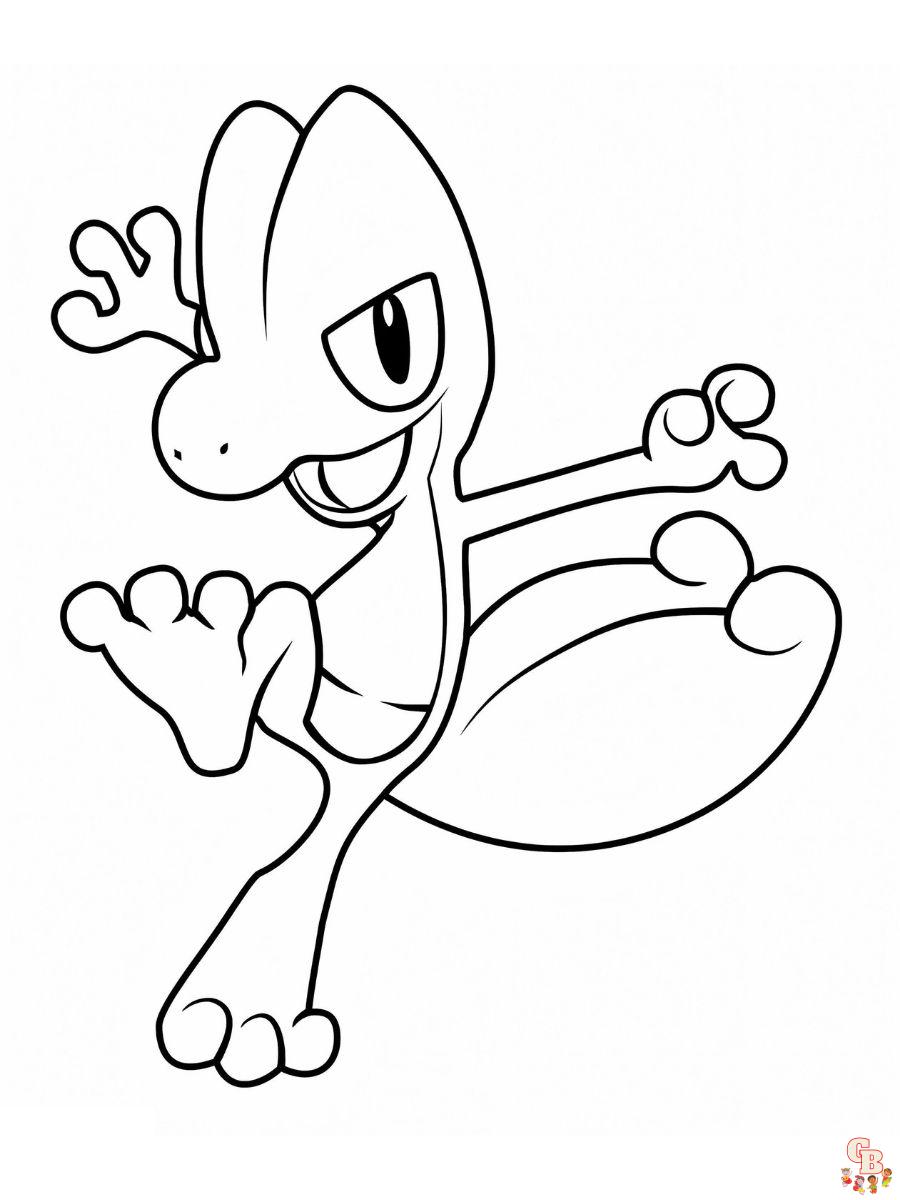 Frogadier coloring pages