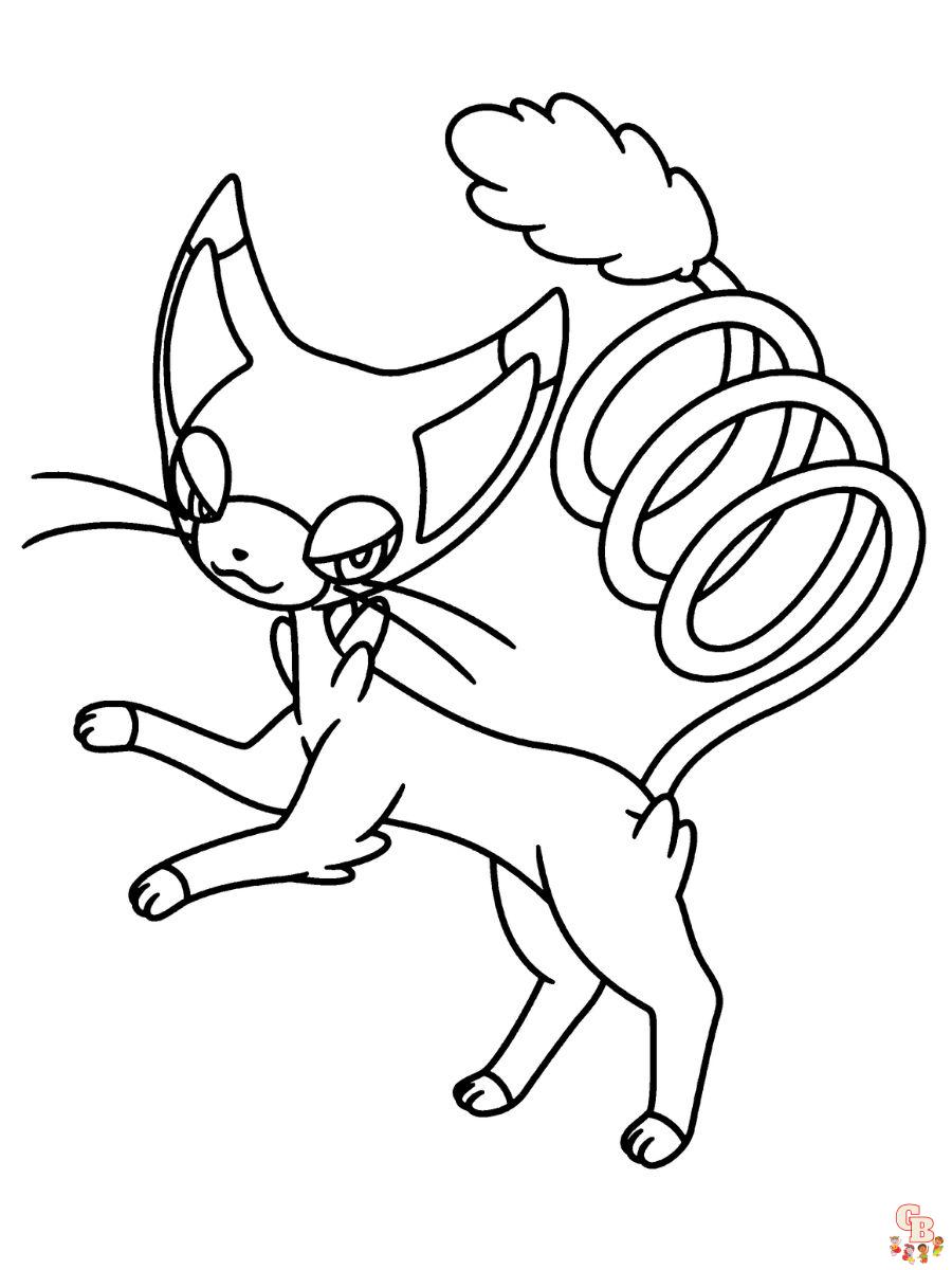 Glameow coloring pages