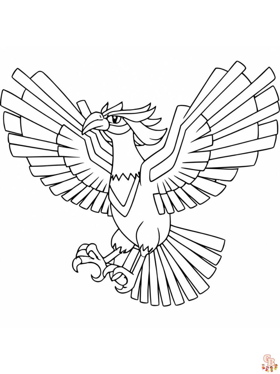 Ho Oh legendary pokemon coloring pages