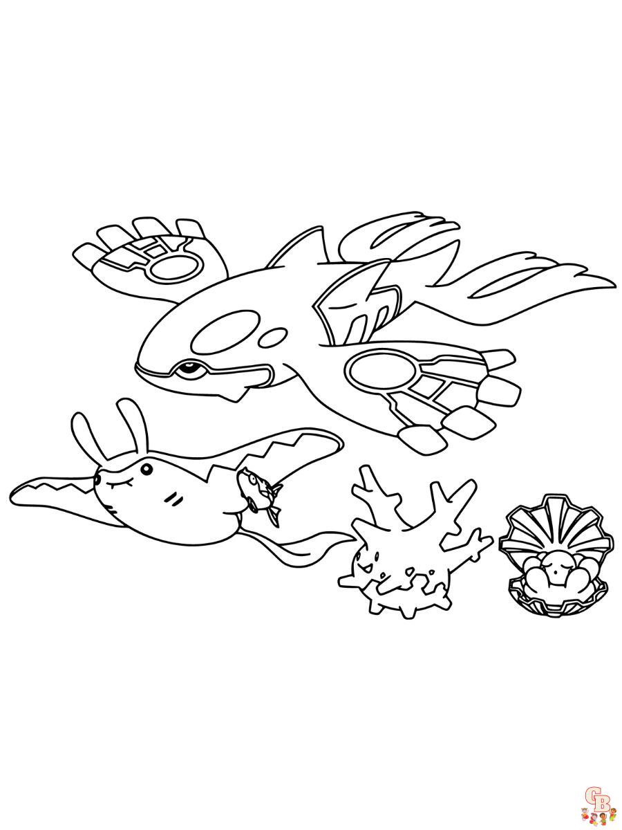 Kyogre legendary pokemon coloring pages