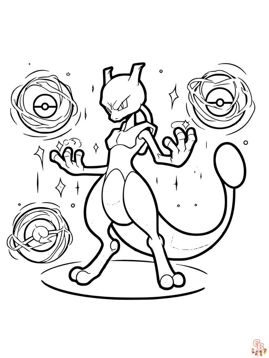 Mewtwo coloring pages