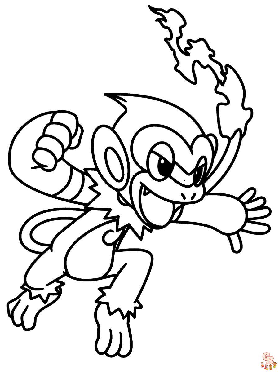 Monferno coloring pages