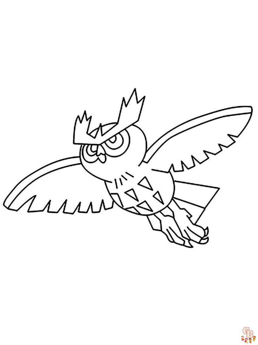 Noctowl coloring pages