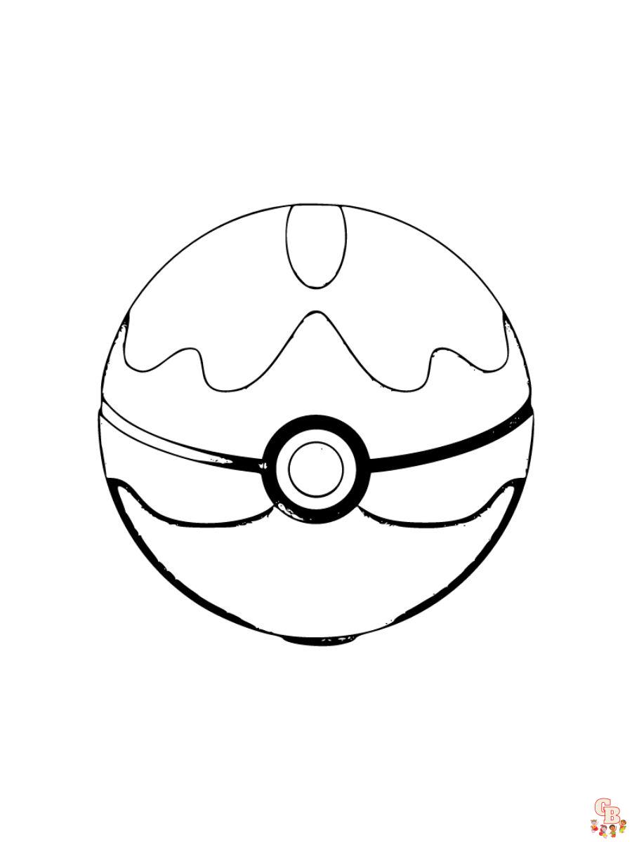 Pokemon dive ball coloring pages