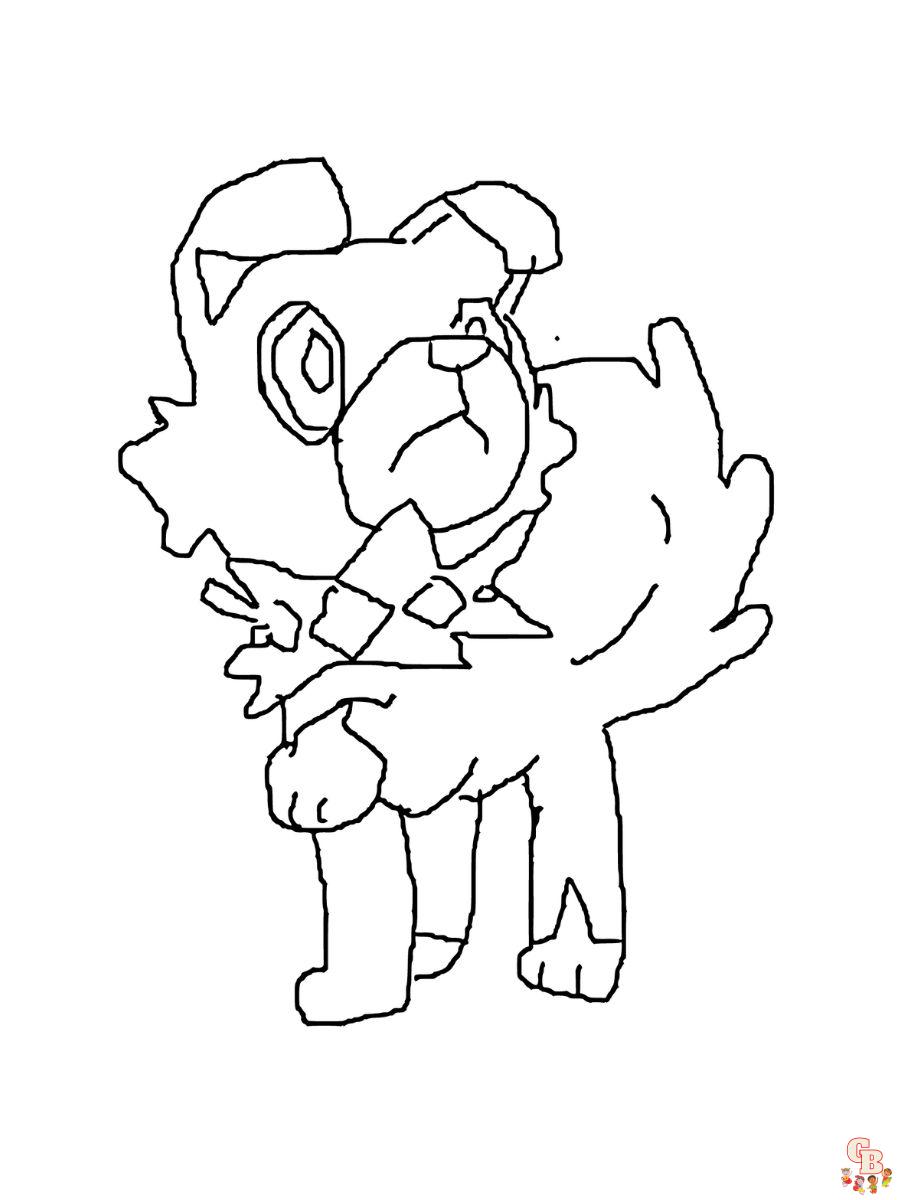 Rockruff coloring pages