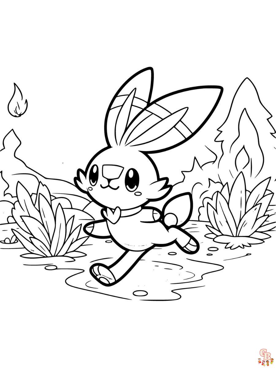 Scorbunny coloring pages