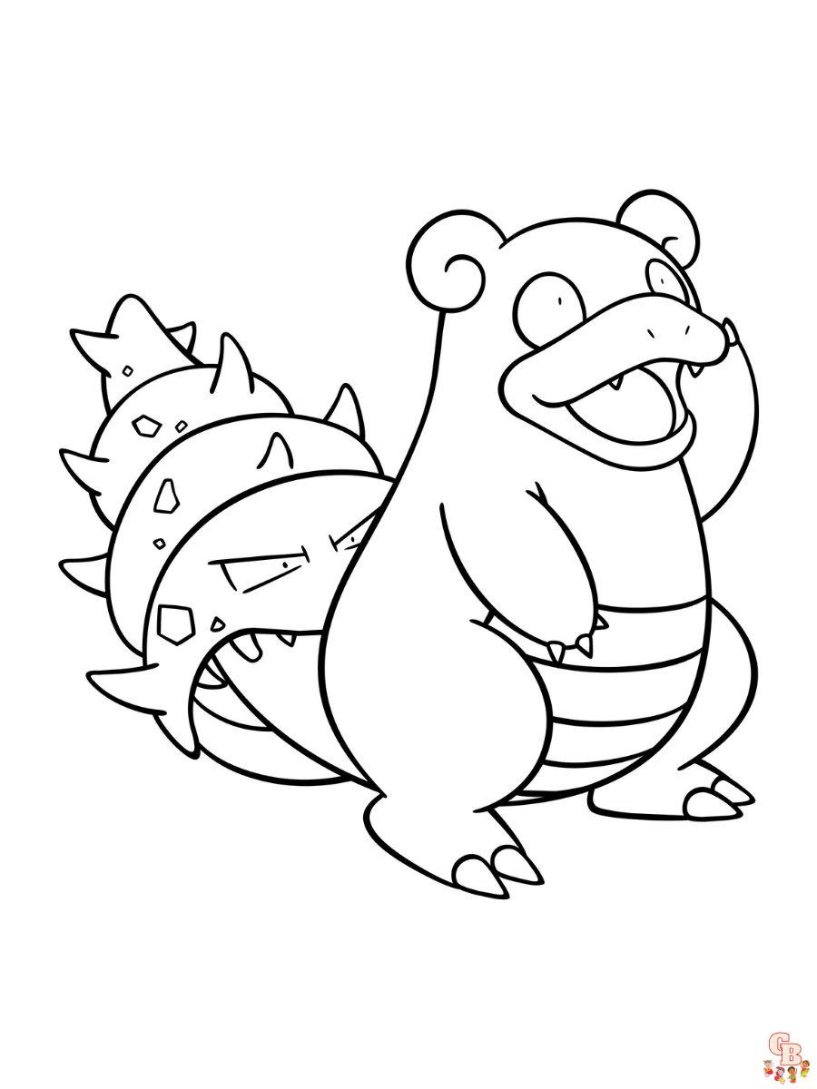 Slowbro coloring pages