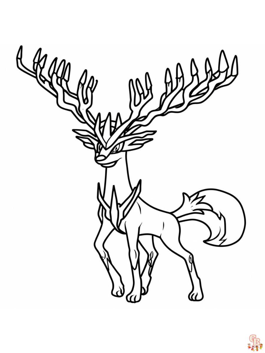 Xerneas legendary pokemon coloring pages