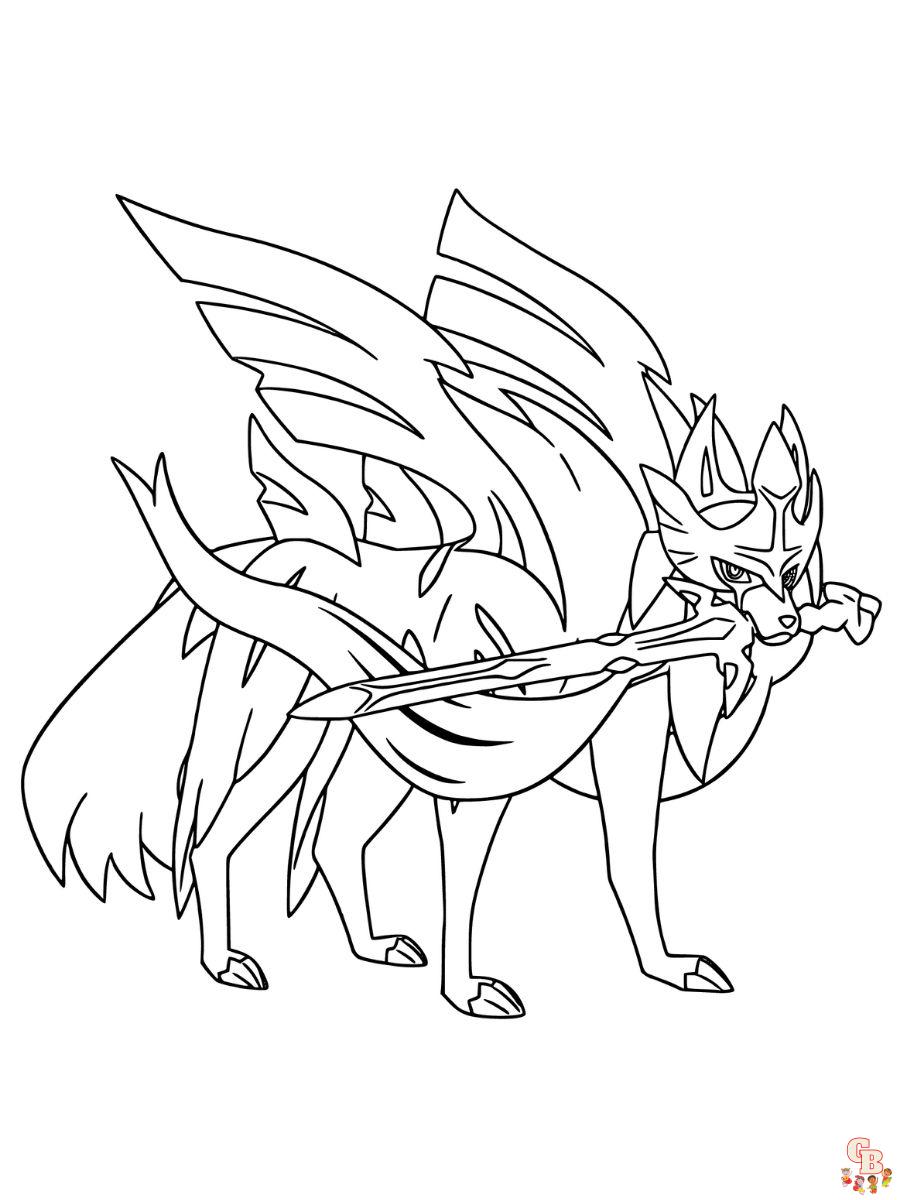Zacian coloring pages