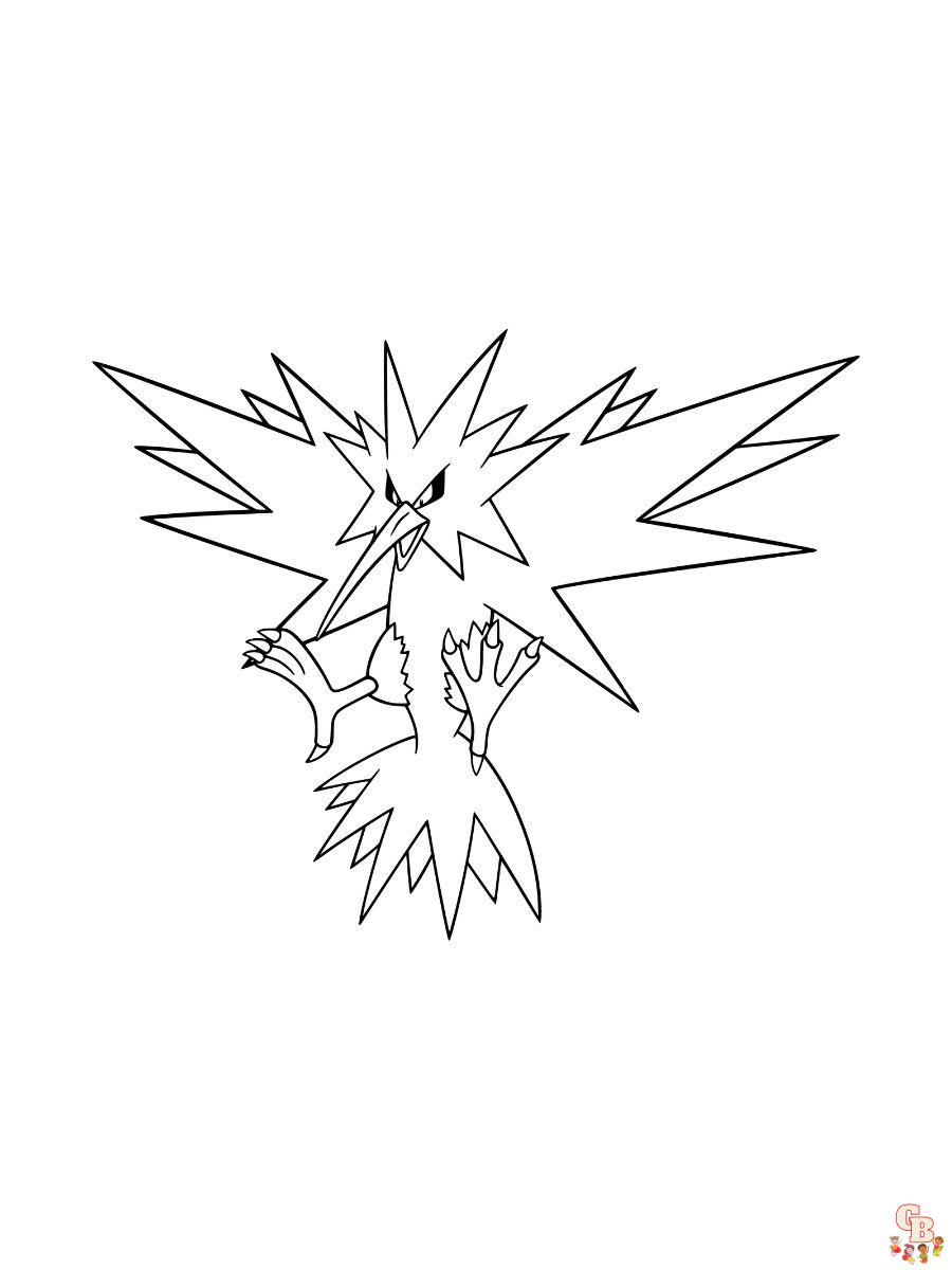 Zapdos coloring pages
