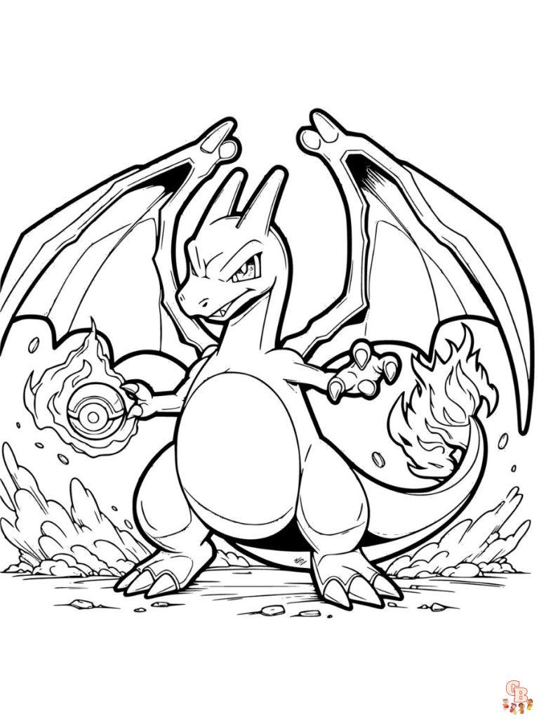 10 Cool Pokémon Coloring Pages: Charizard for Gamers