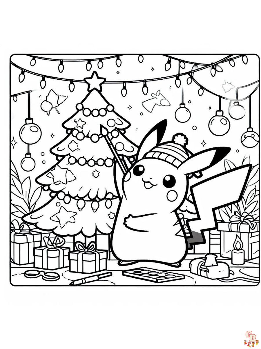 christmas coloring page pokemon