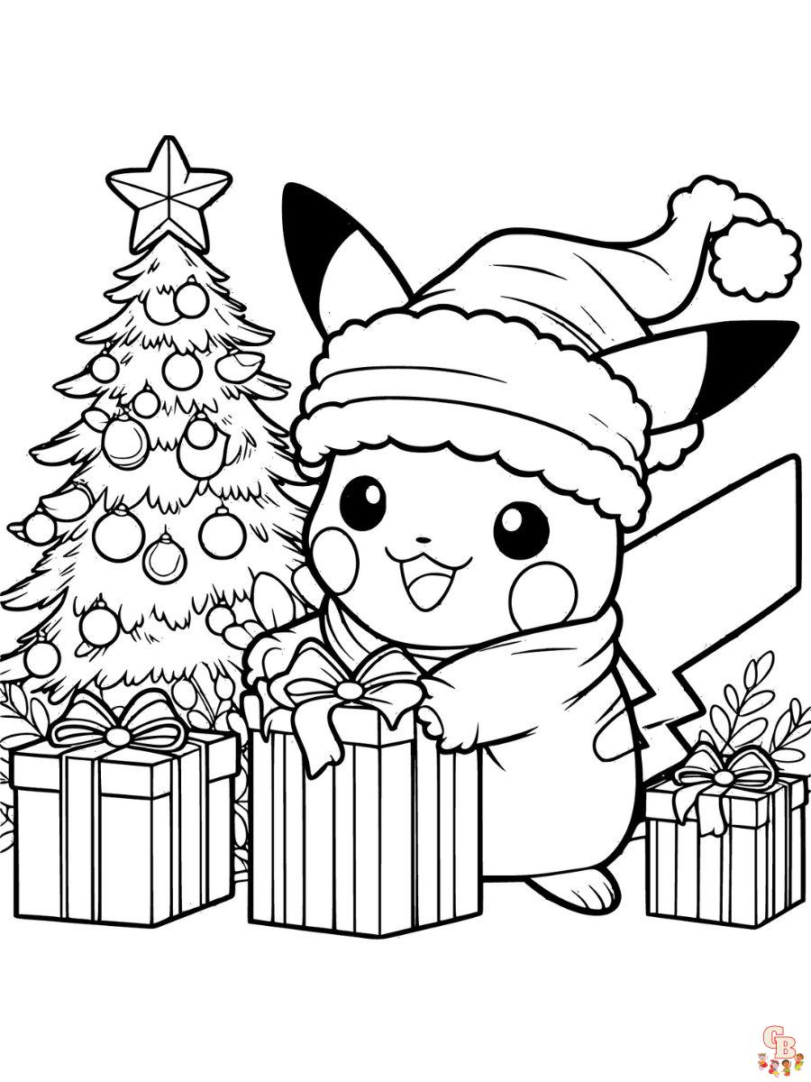 christmas pokemon coloring pages free