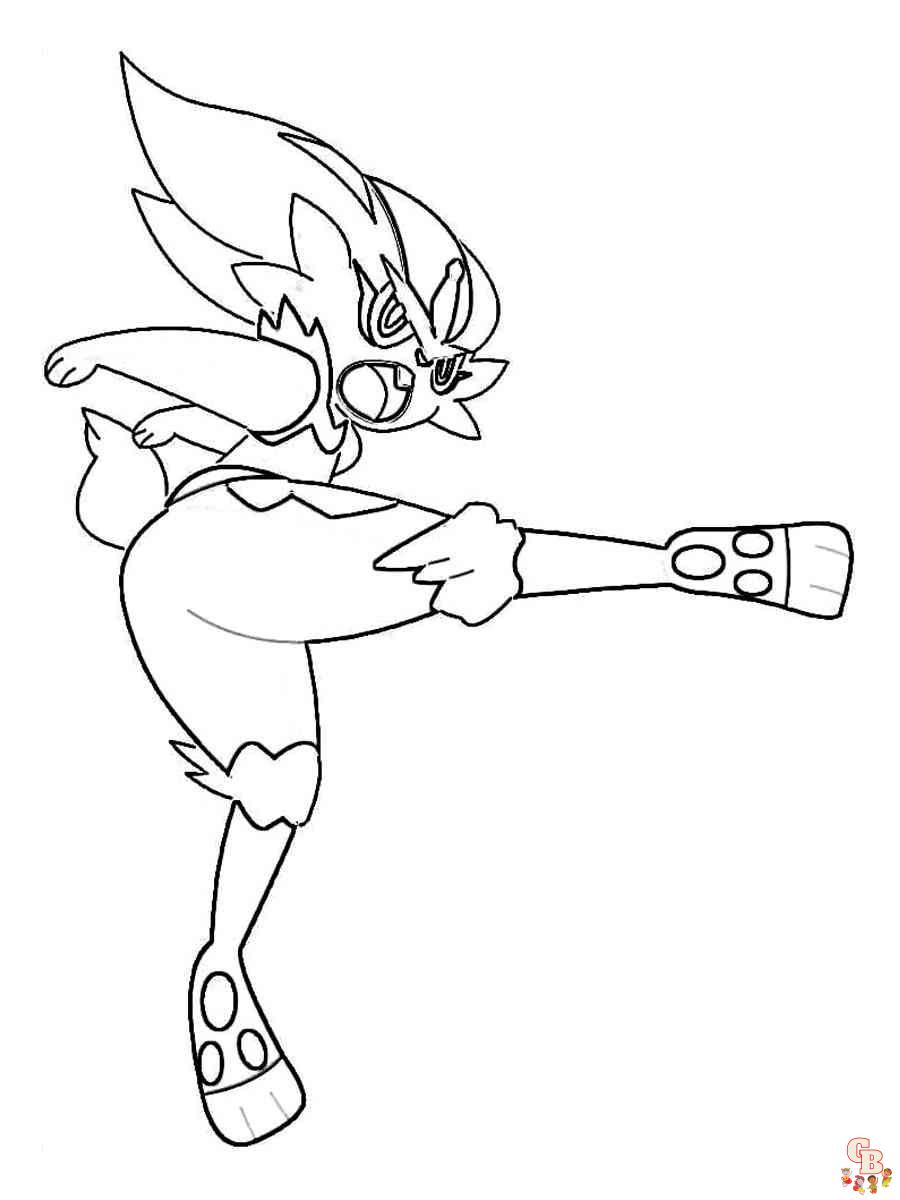 cinderace coloring page
