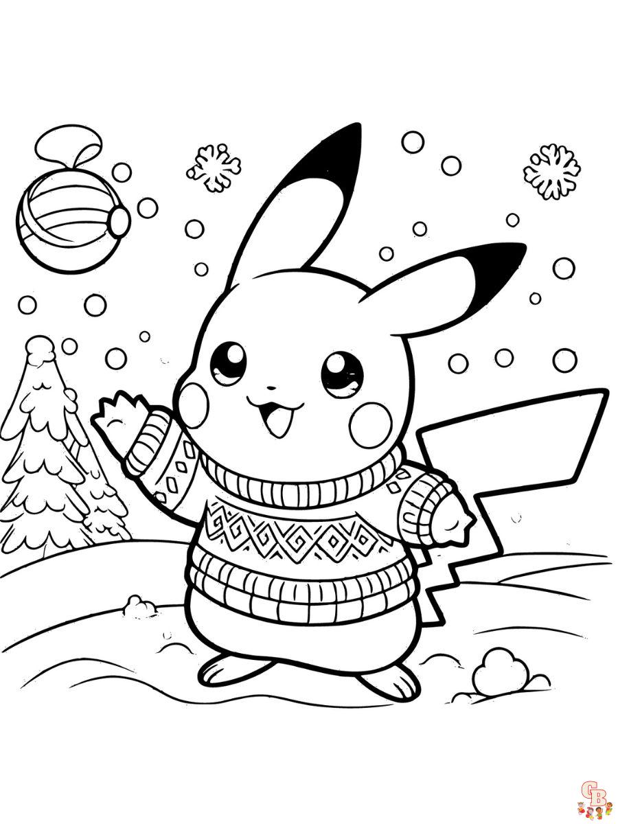 coloring pages christmas pokemon