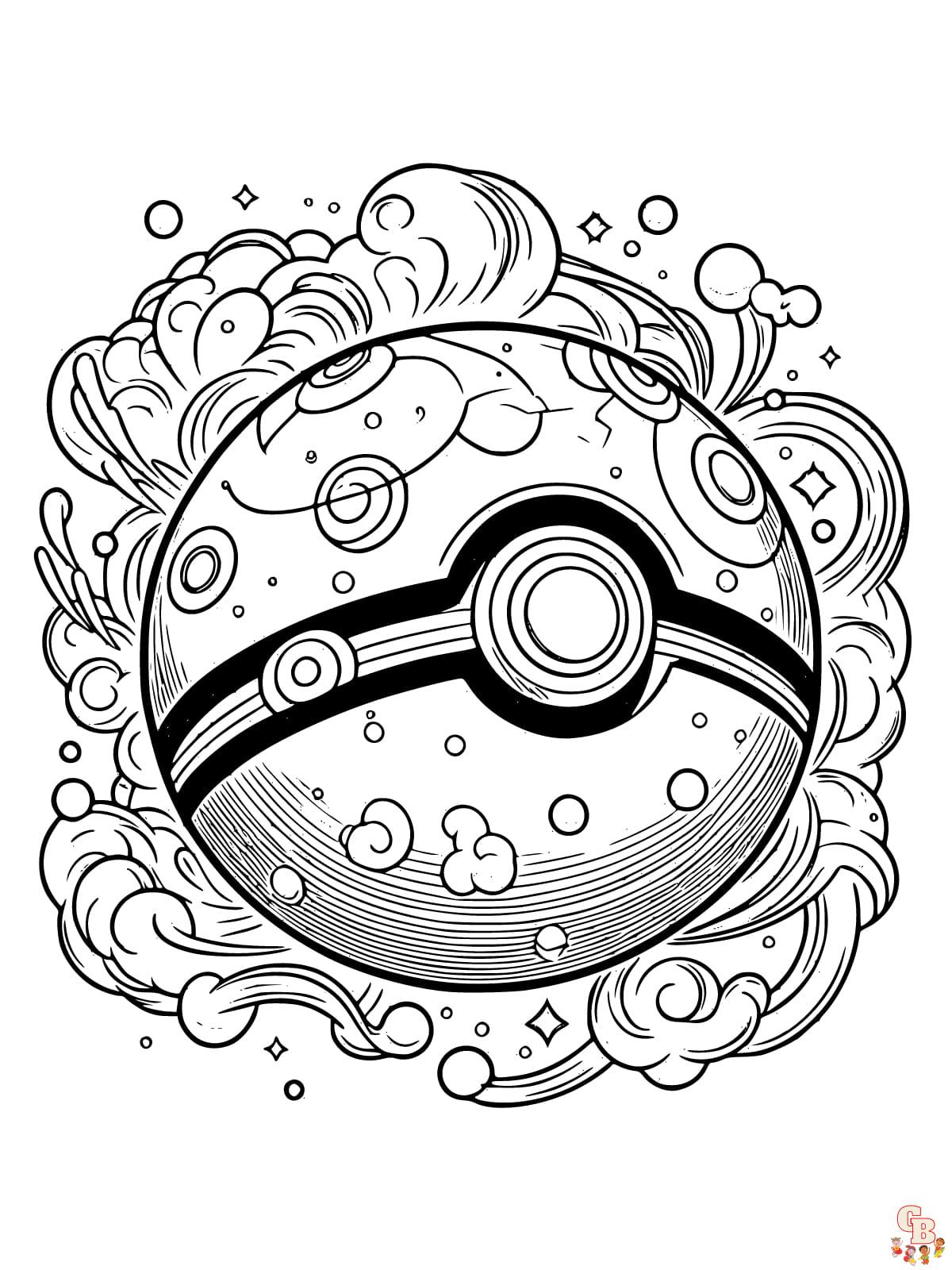 coloring pages pokemon ball