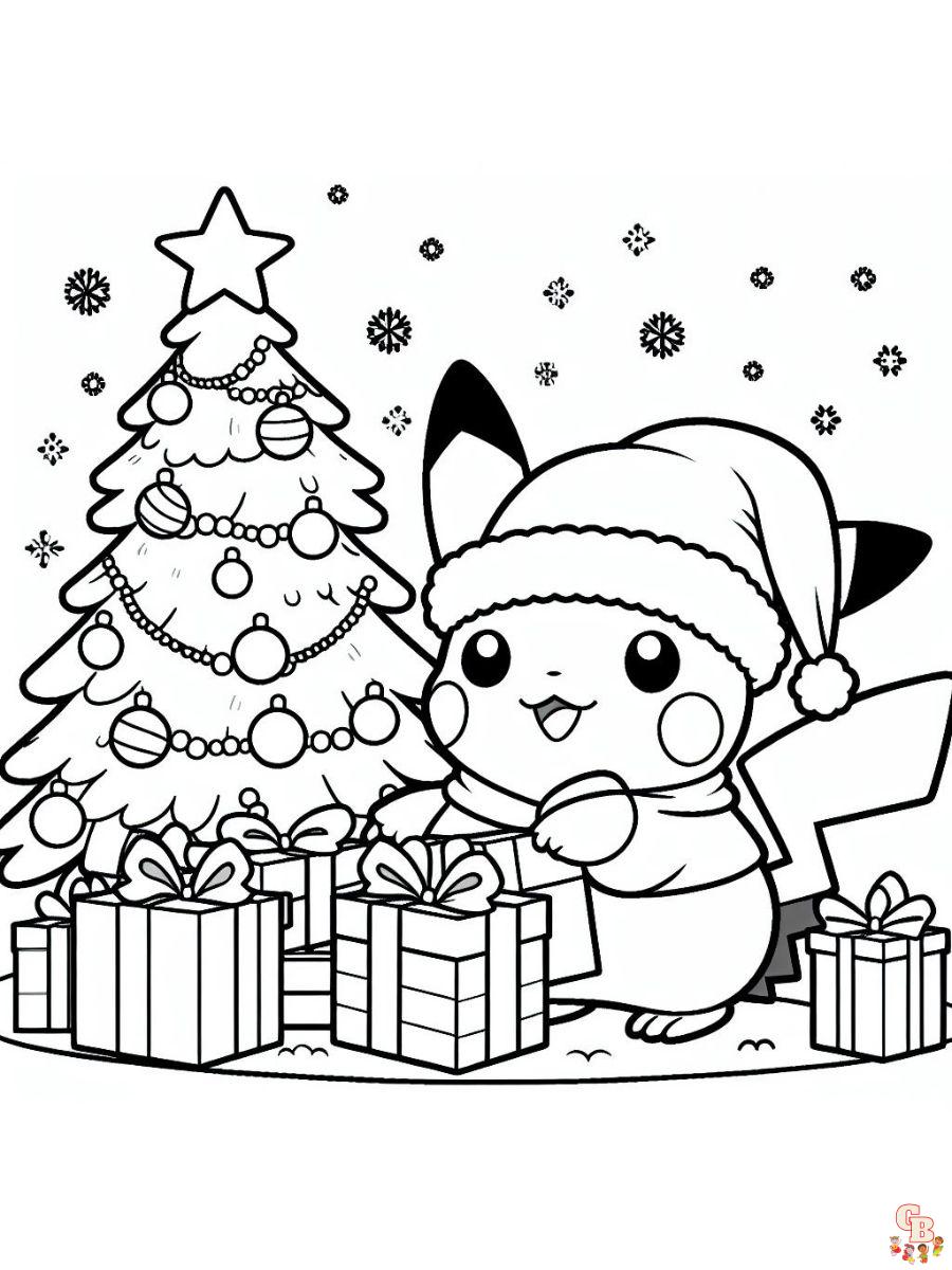 coloring pages pokemon christmas