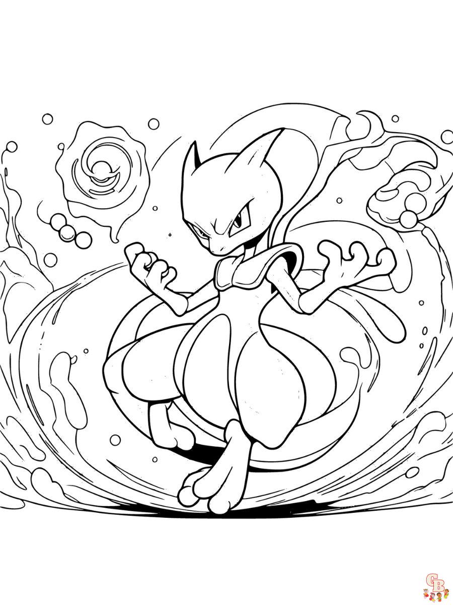 coloring pages pokemon mewtwo