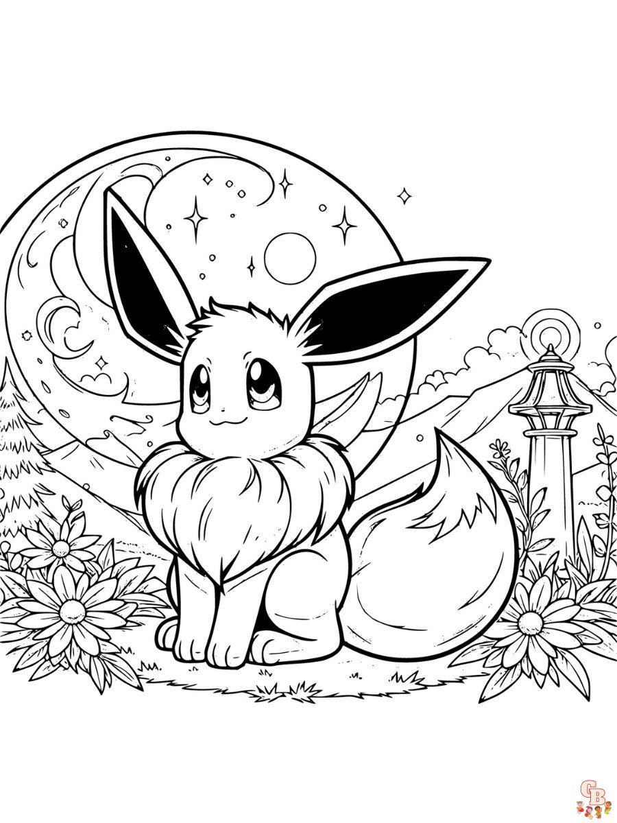 eevee evolutions coloring pages