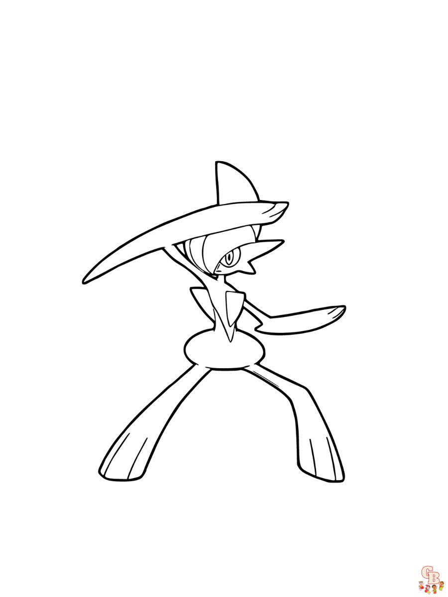 gallade mega pokemon coloring pages