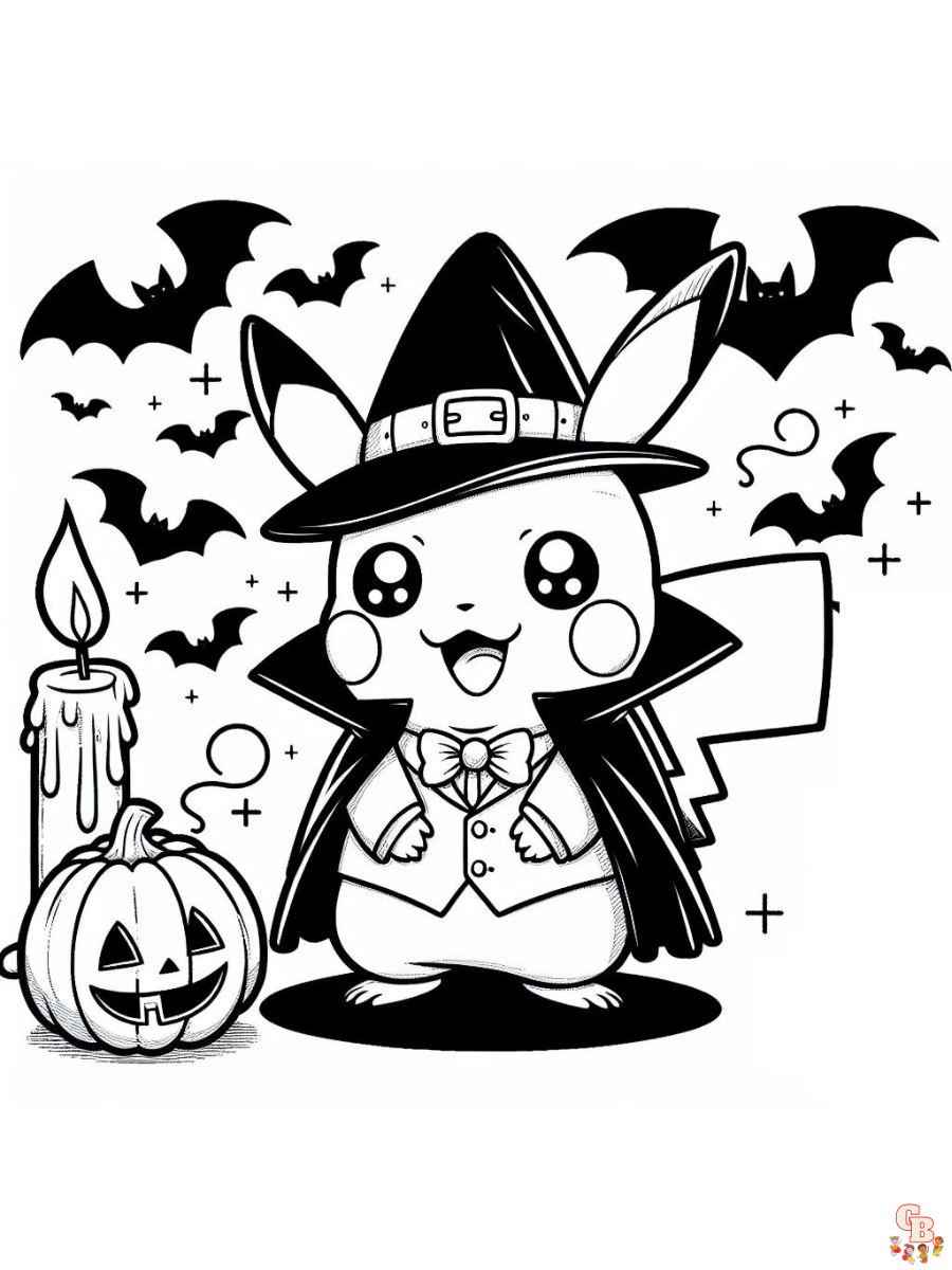 halloween pokemon coloring pages free