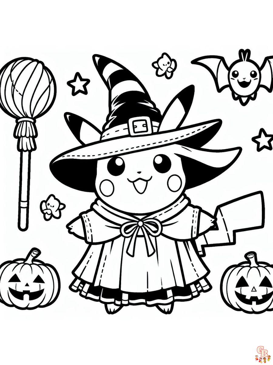 halloween pokemon coloring pages printable