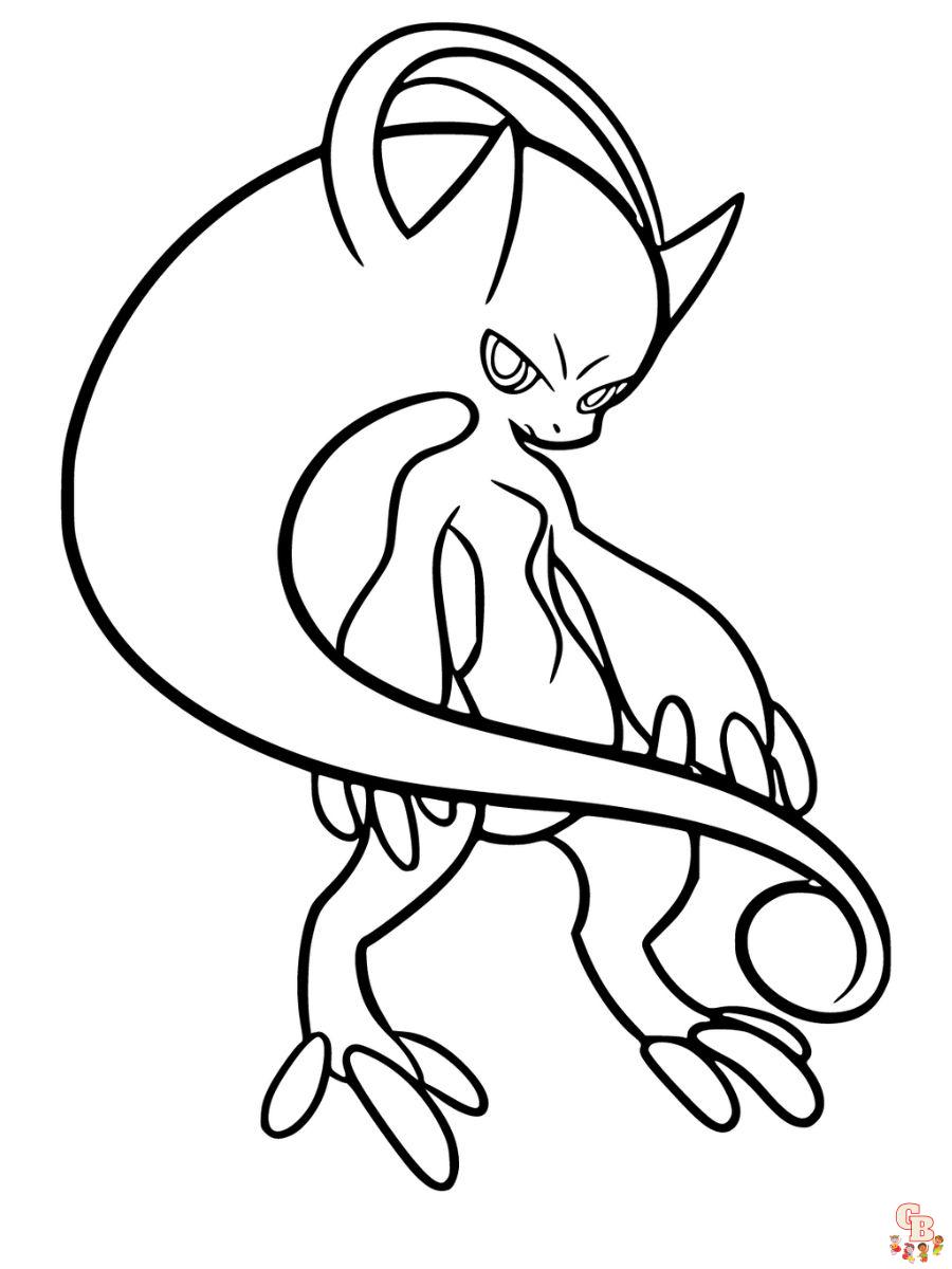 mewtwo Y mega pokemon coloring pages