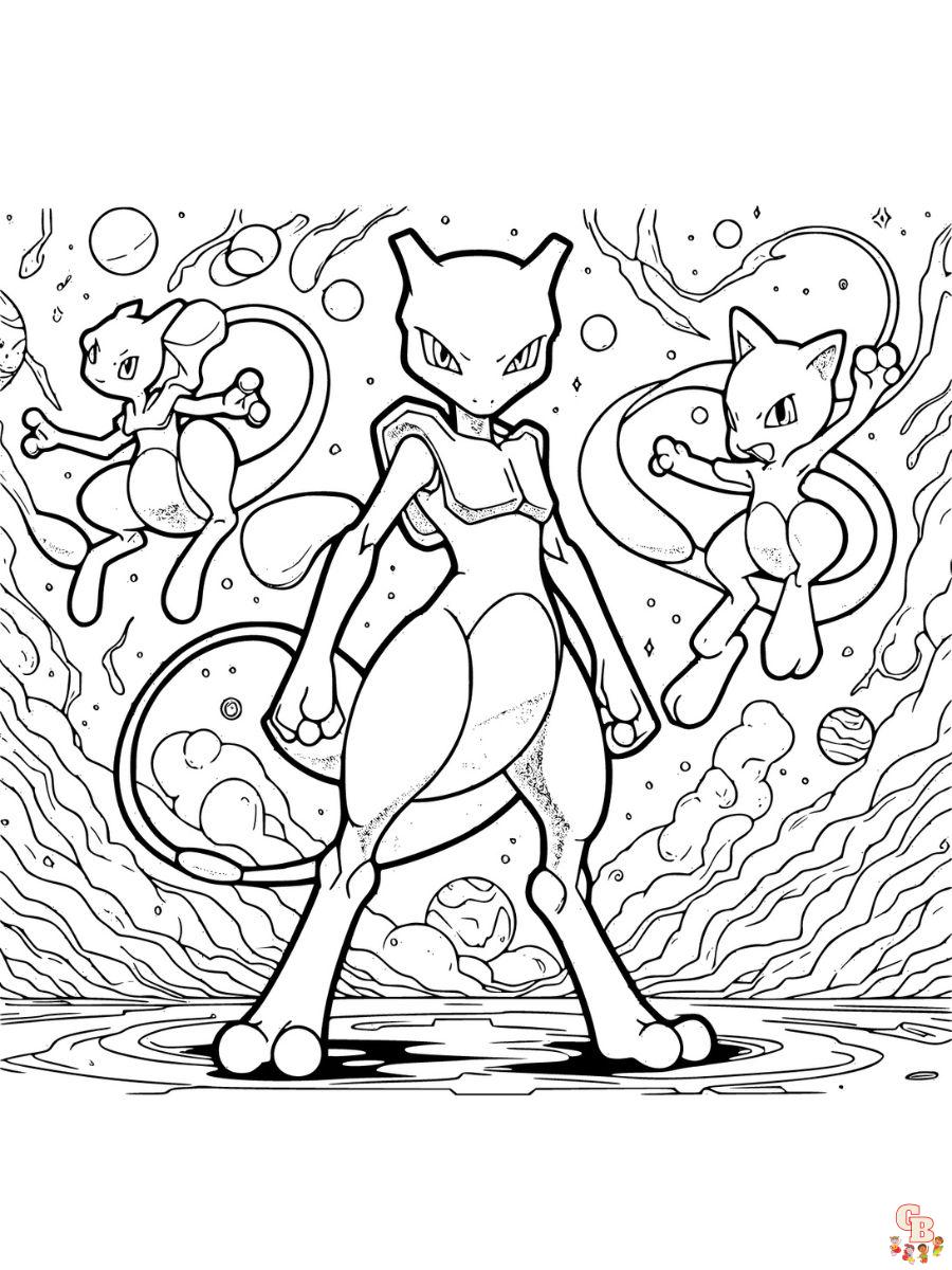 Pokemon Mewtwo Coloring Pages  Pokemon coloring pages, Free kids coloring  pages, Pokemon coloring sheets