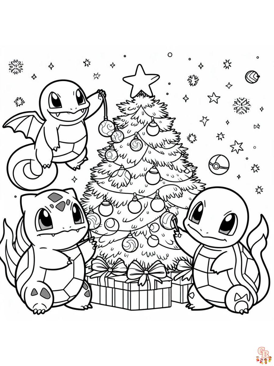 pokemon christmas coloring pages printable