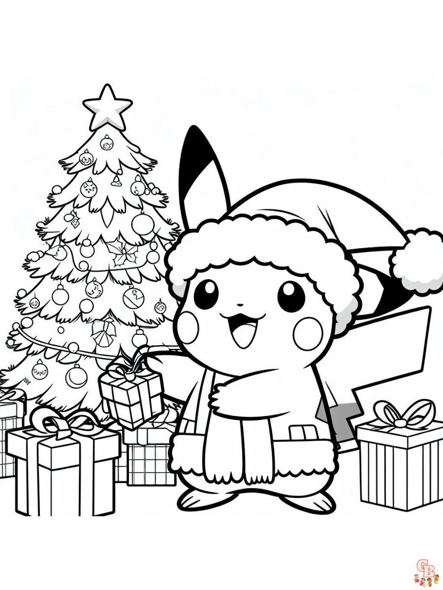 pokemon coloring page christmas