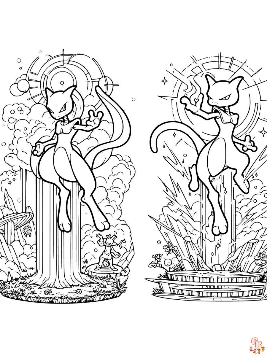 pokemon coloring page mewtwo