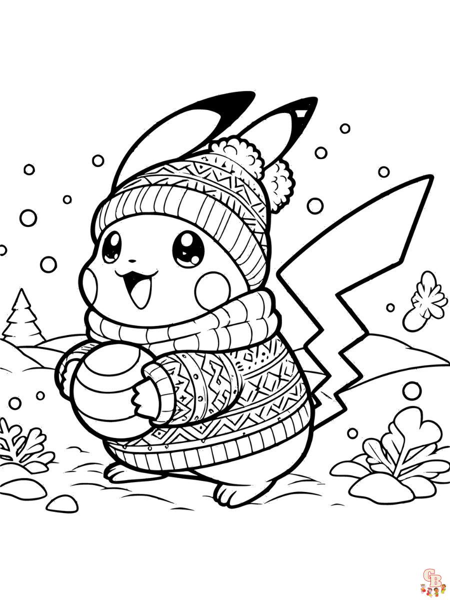 pokemon coloring pages christmas