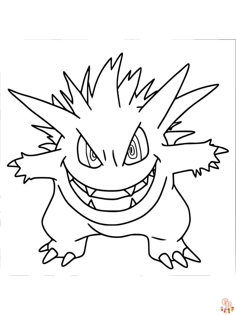 pokemon coloring pages gengar